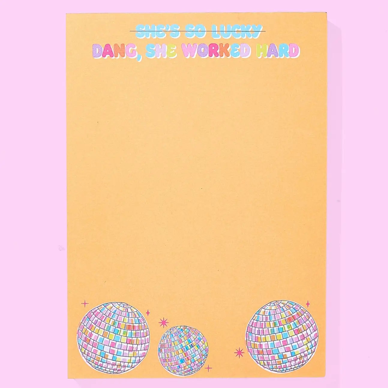 Notepad w/ Magnet - Disco Ball - "...She Worked Hard"