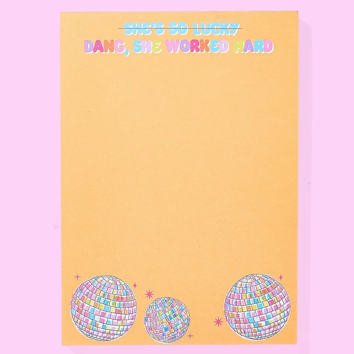 Notepad w/ Magnet - Disco Ball - "...She Worked Hard"