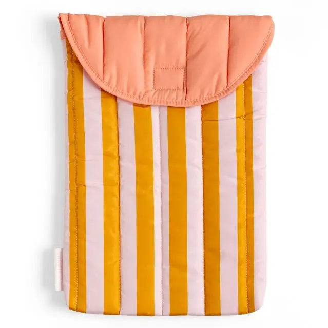 Orange Stripes Color Block Laptop Sleeve