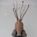 Decorative Hand-Woven Rattan Vase