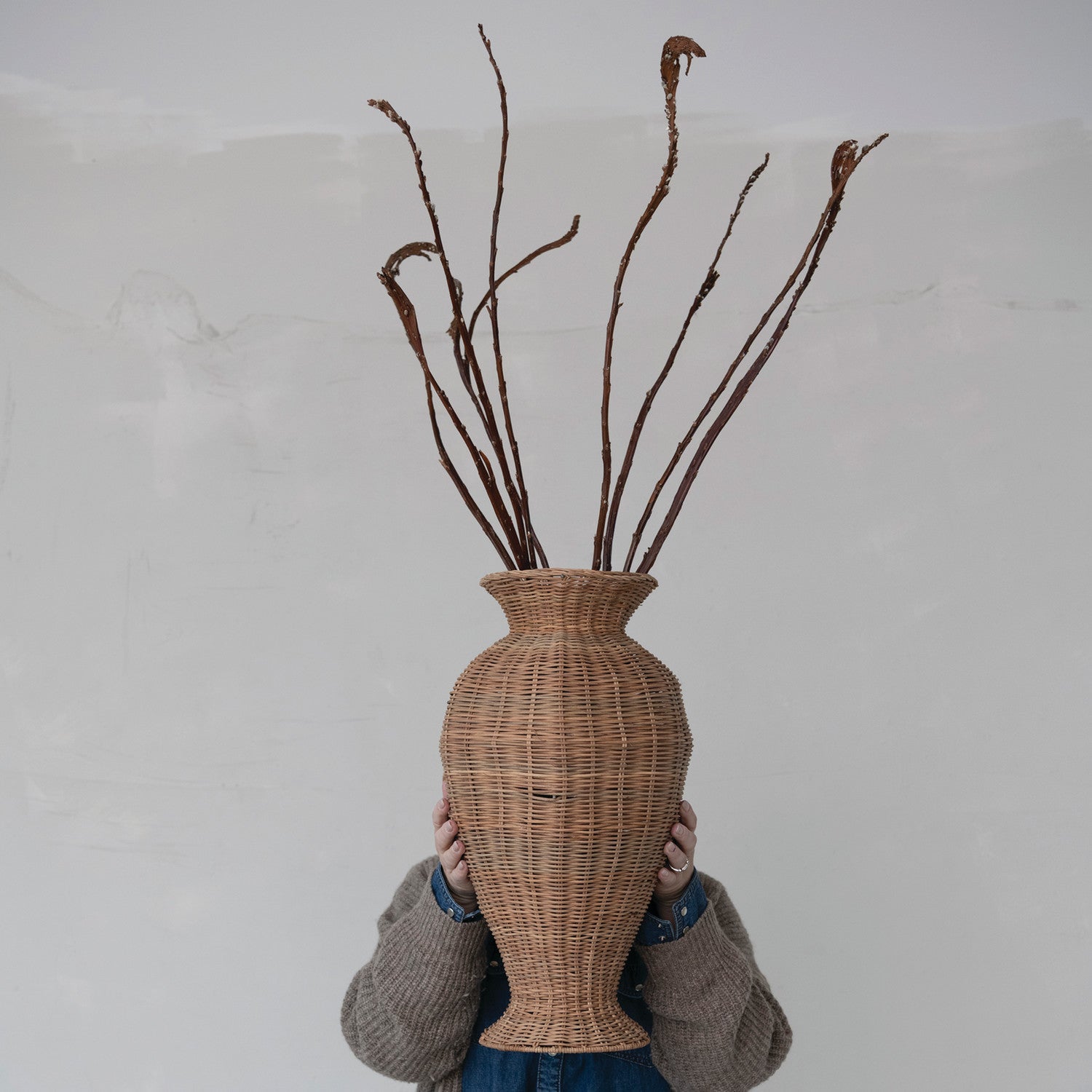 Decorative Hand-Woven Rattan Vase