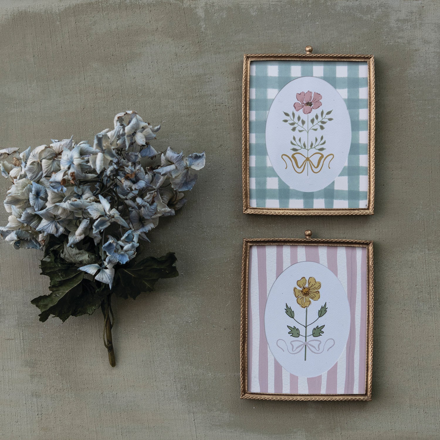 Pewter Framed Glass Wall Decor