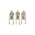 Resin See/Hear/Speak No Evil Skeleton Shelf Sitter, Bone Finish