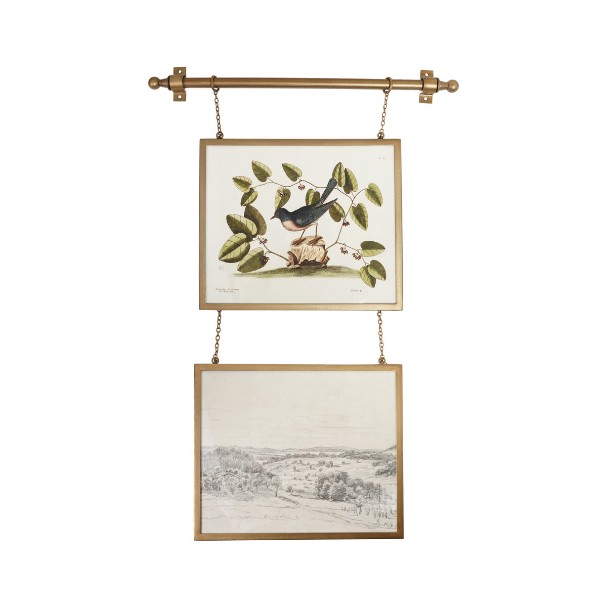 Hanging Metal Framed Glass Photo Frame Gold(Holds 12" x 10" Photo)