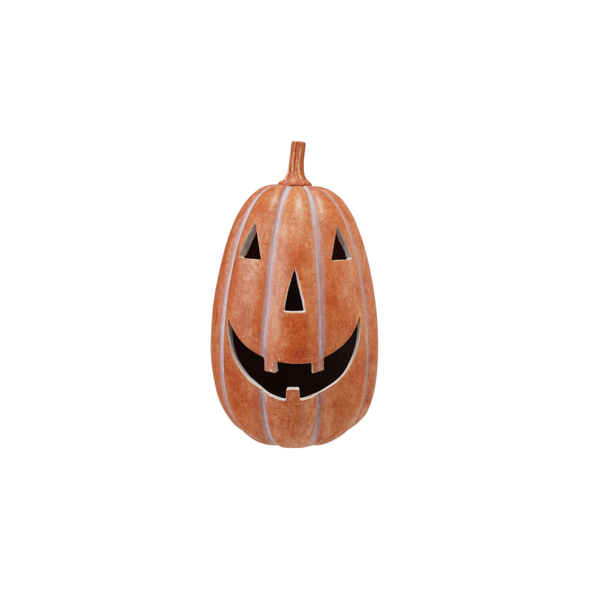 Resin Jack-O-Lantern with Cut-Outs & LED Light, Orange Color & White