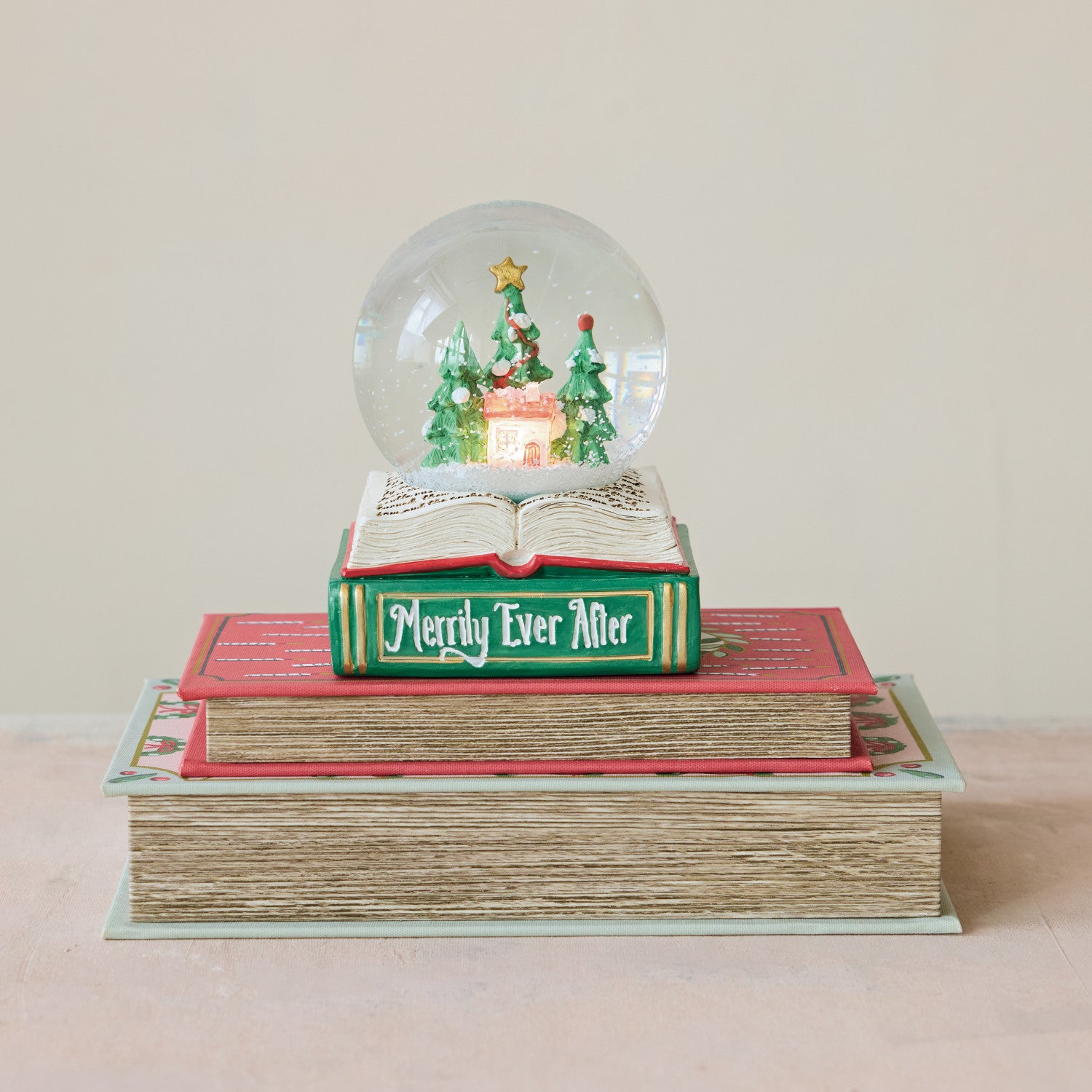 Resin Snow Globe with LED Light "Merrily Ever After"