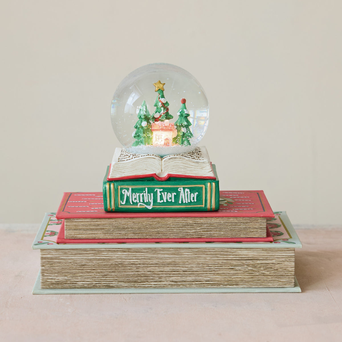 Resin Snow Globe with LED Light "Merrily Ever After"