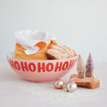 Ceramic Serving Bowl "Ho Ho Ho…", Pink, Red & White