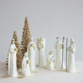 Resin Nativity, Brown & Gold Finish, Set of 7