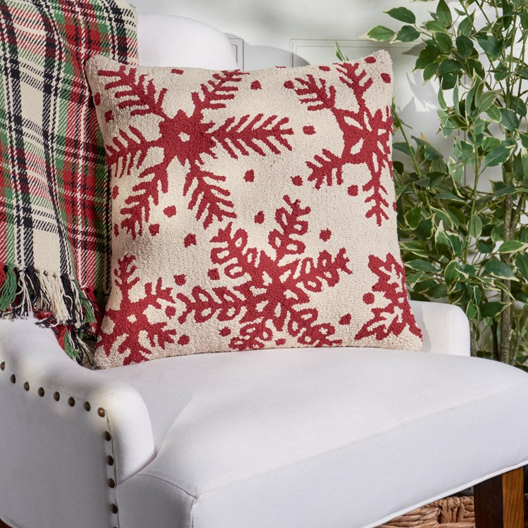 Red Snowflake Pillow