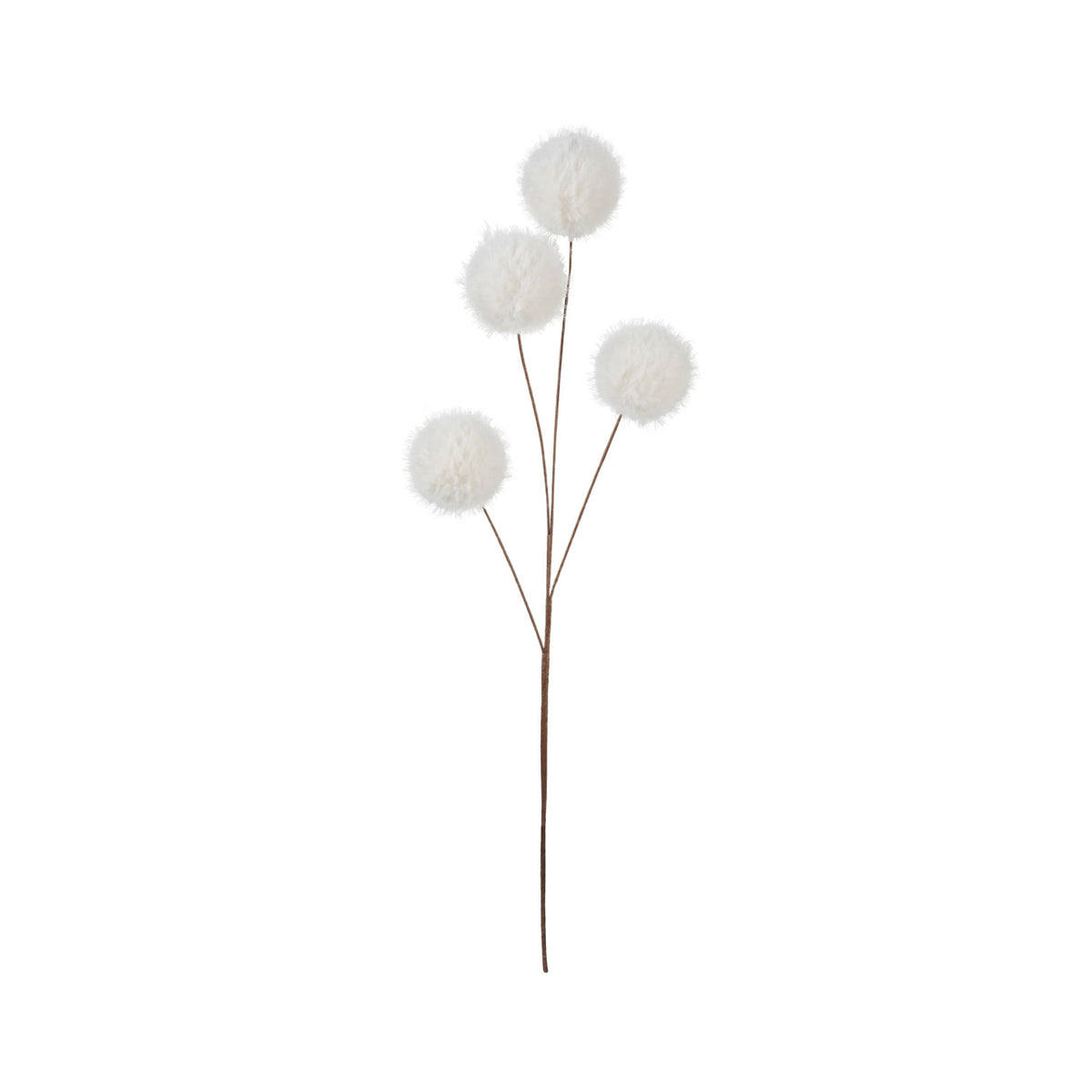 Faux Fur Snowball Pick, White