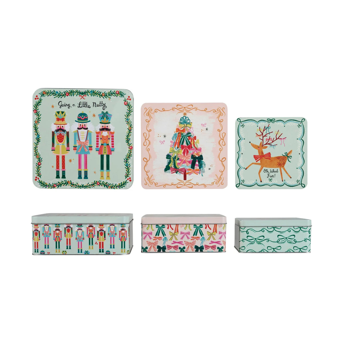Embossed Tins with Lids & Patterns