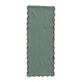 Woven Cotton Scalloped Two-Sided Table Runner & Stitched Edge