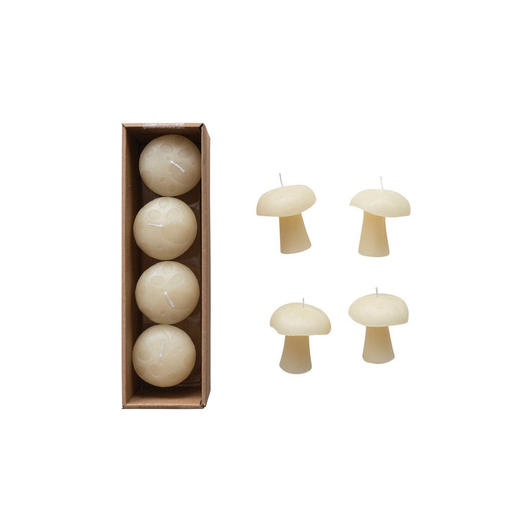 Cream Mushroom Candles