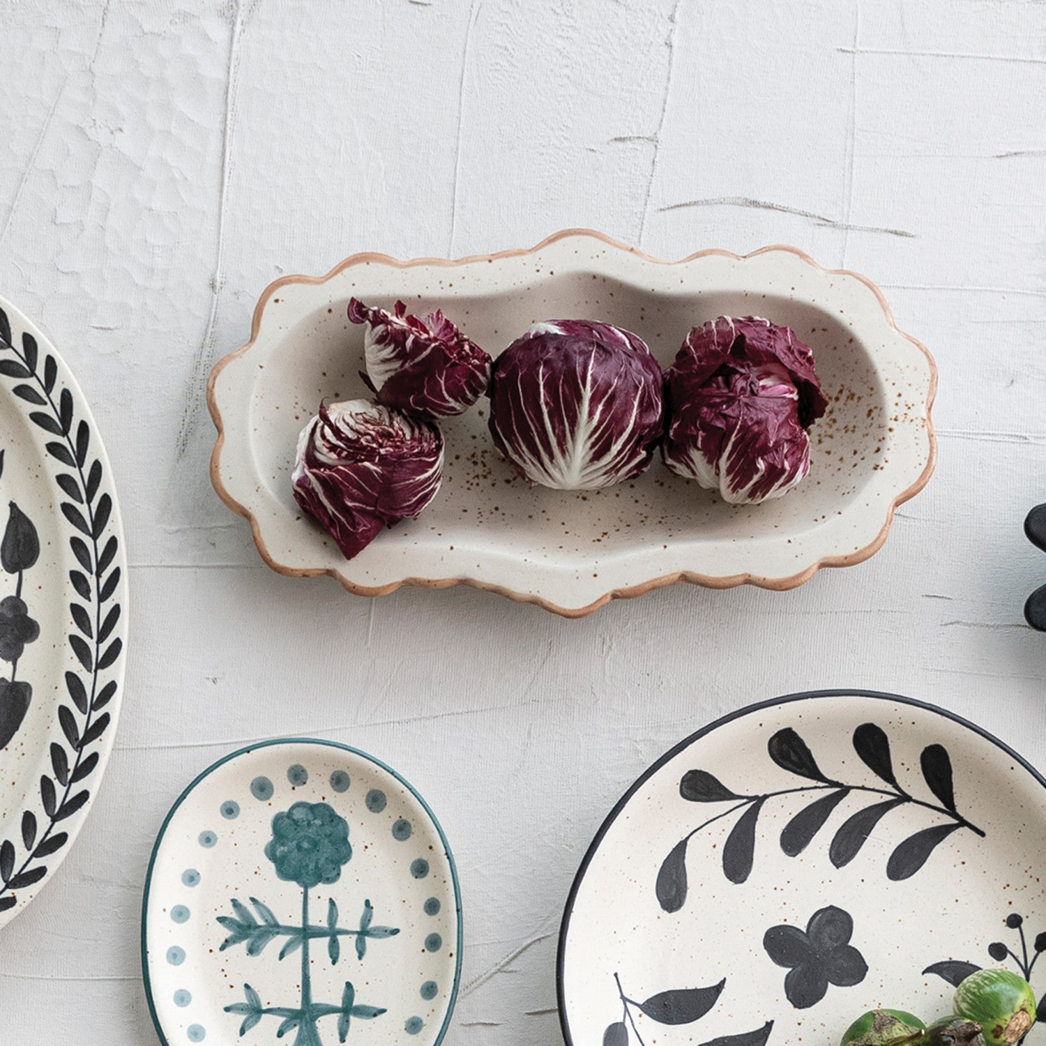 Stoneware Scalloped Platter