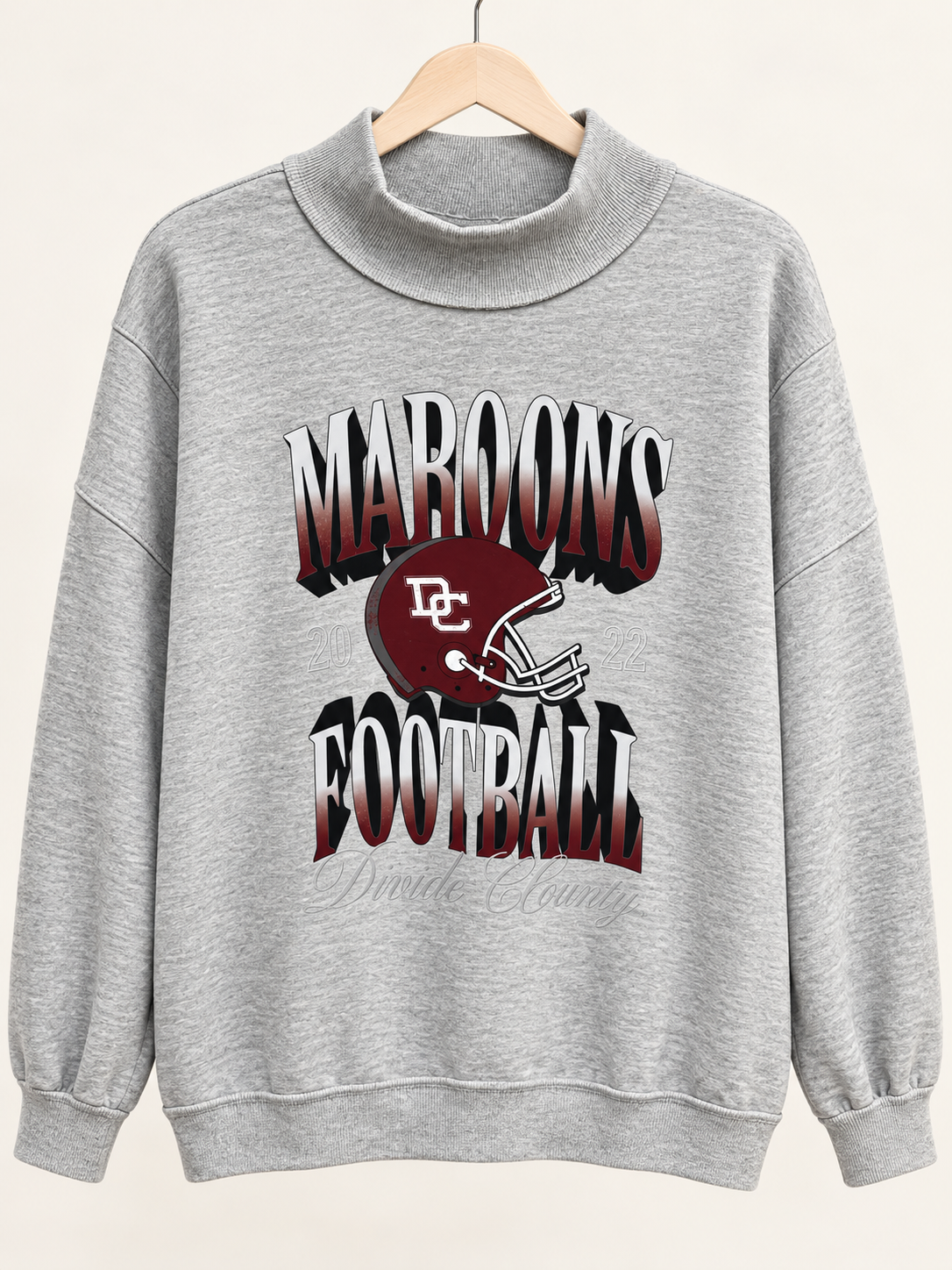 DC Maroons Grey Mock Neck