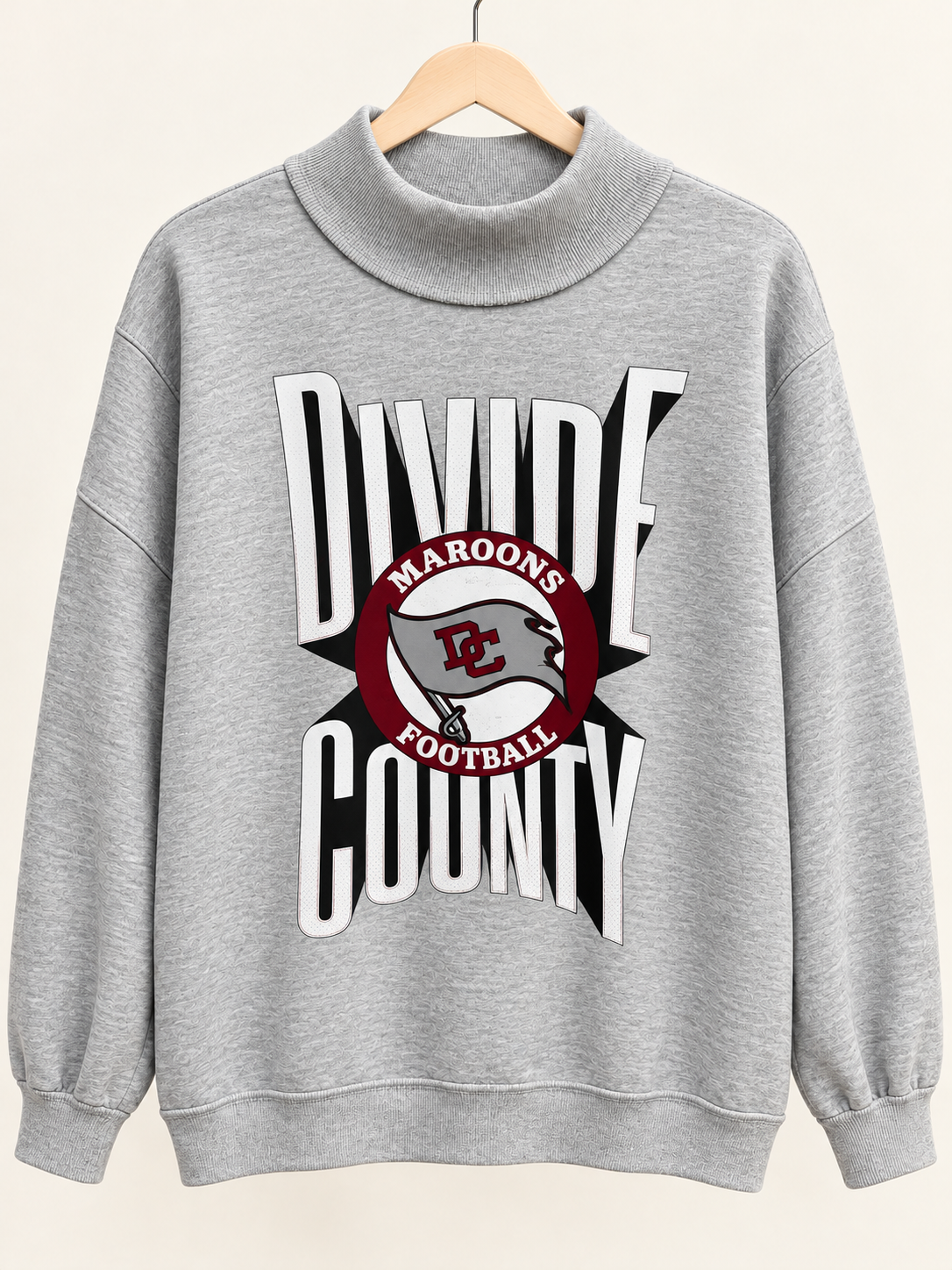 DC Maroons Grey Mock Neck