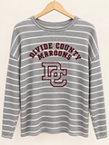 DC Maroons Grey Stripe Sweater