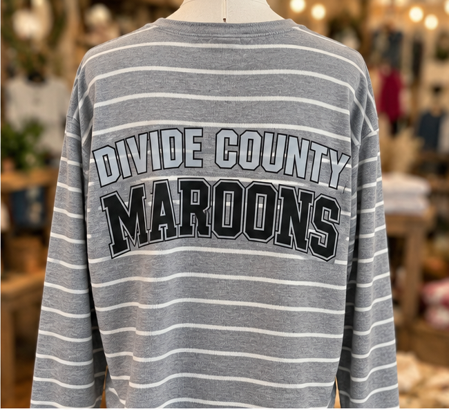DC Maroons Grey Stripe Sweater