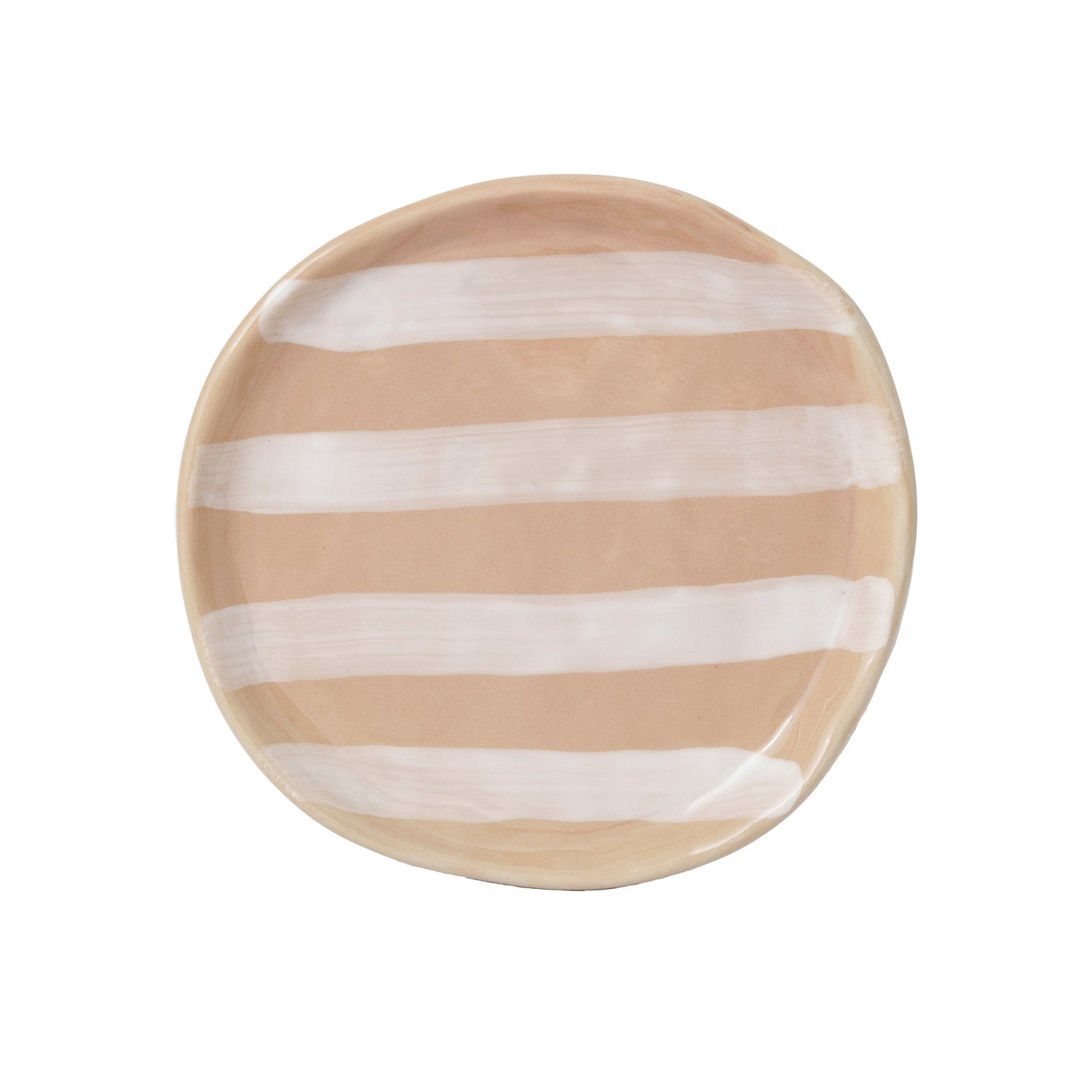 Tan Striped Plate