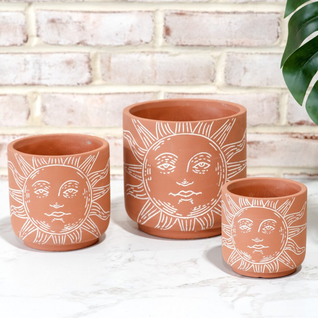 Terracotta Sun Planter