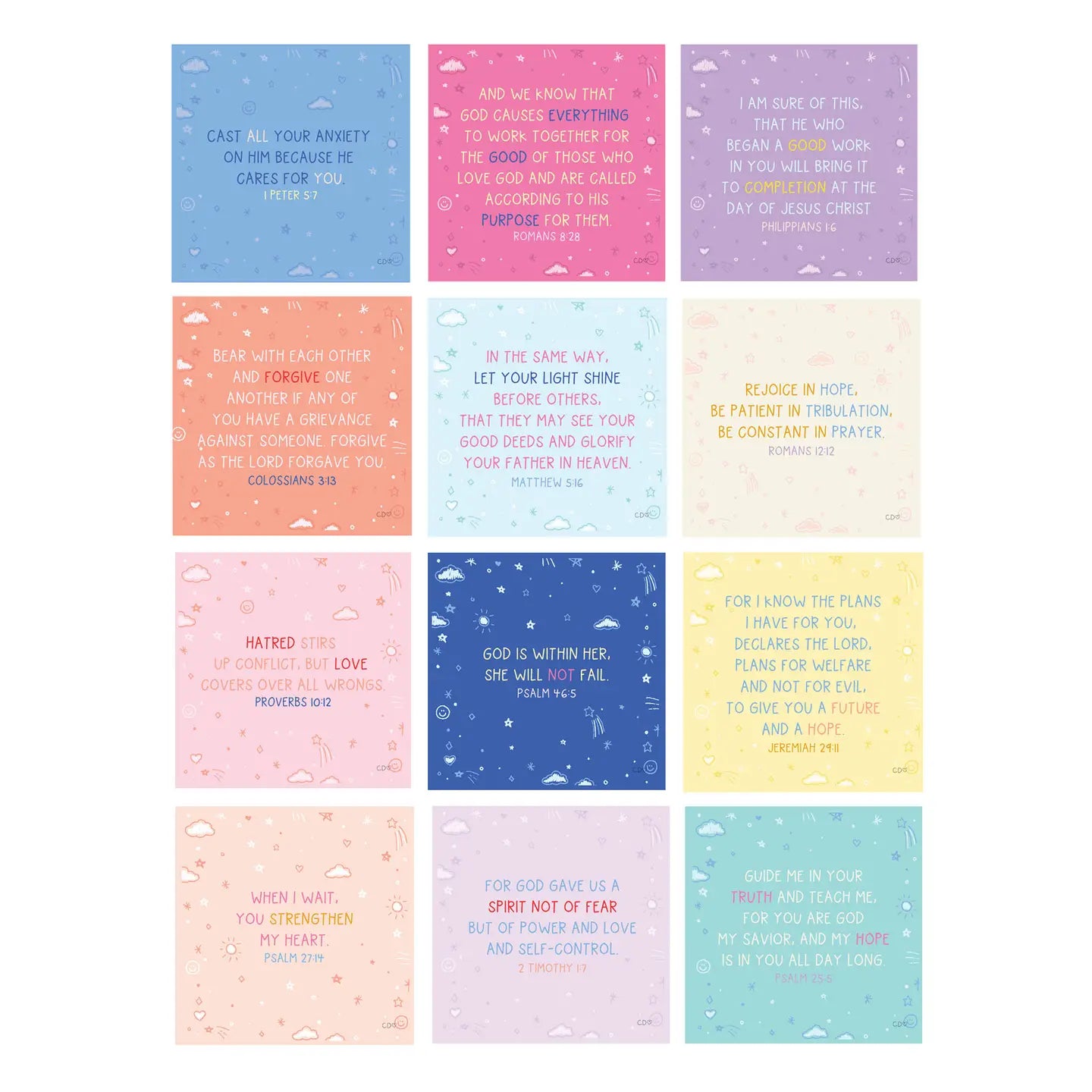 Verses For Daughters – Bible Verse Card Set + Display Stand