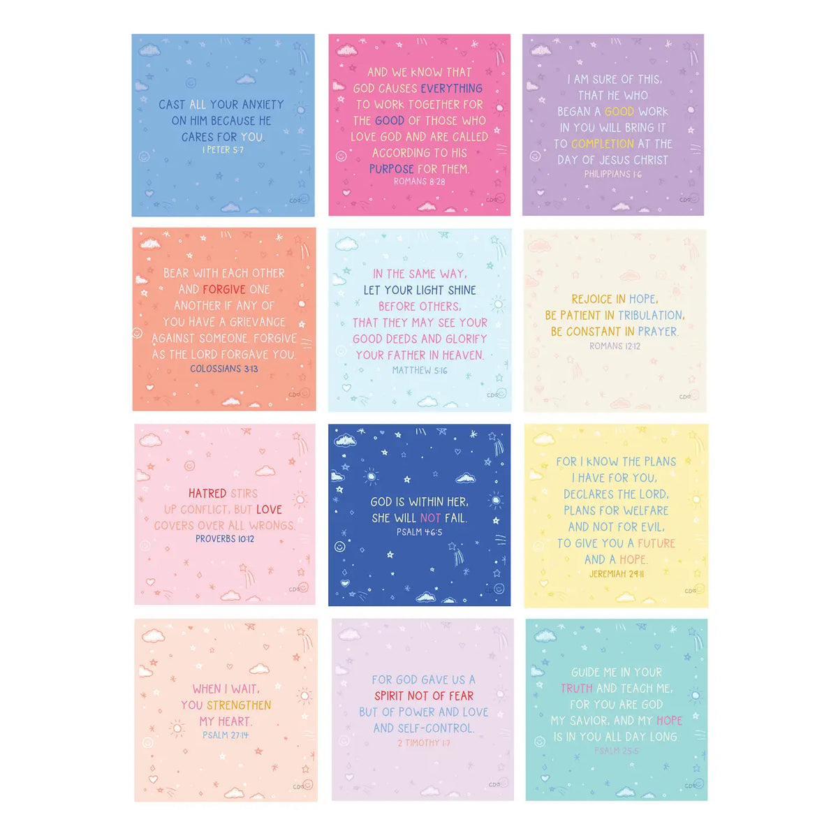 Verses For Daughters – Bible Verse Card Set + Display Stand