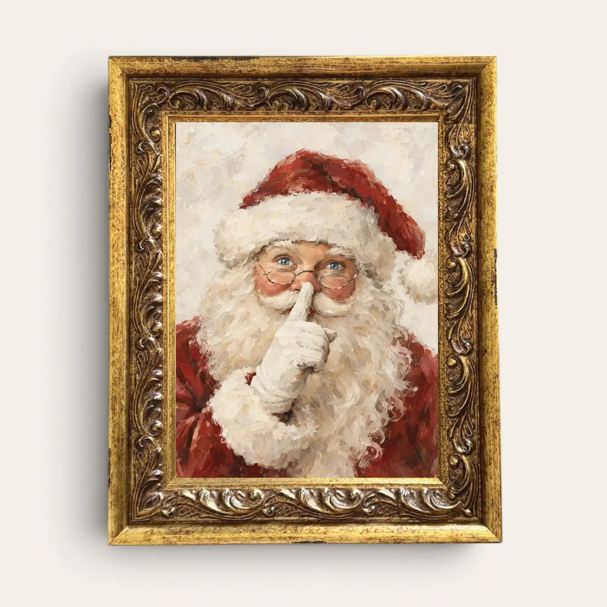 Santa Shhh, Gold Frame