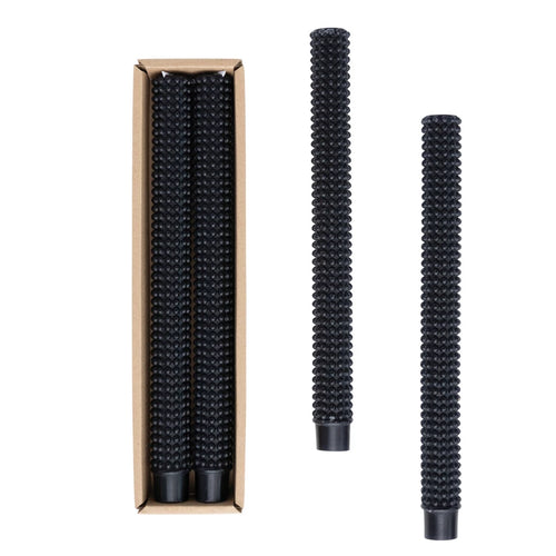 Black Hobnail Taper Candles in Box