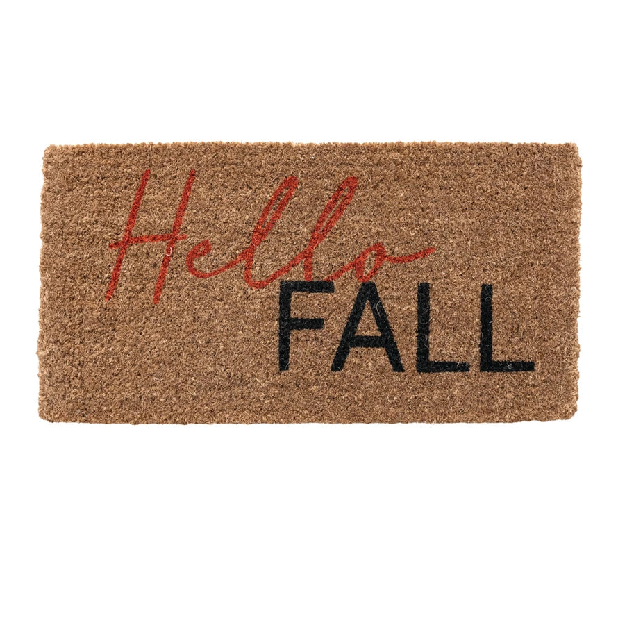 Natural Coir Doormat "Hello Fall"
