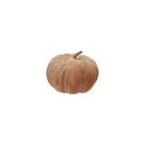 Large Metal & Paper Mache Pumpkin, Distressed Finish, Orange Color