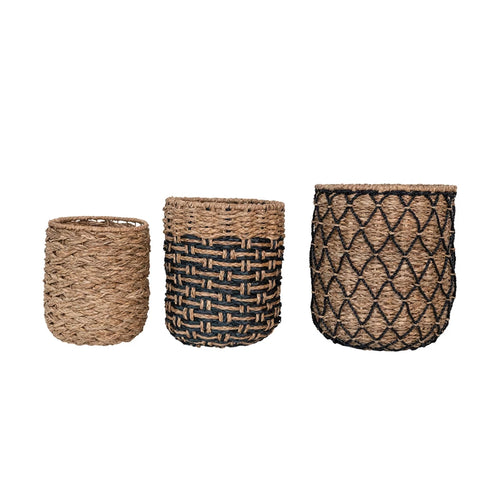 Black and Wicker Basket