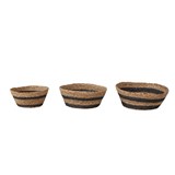 Woven Black Stripe Basket