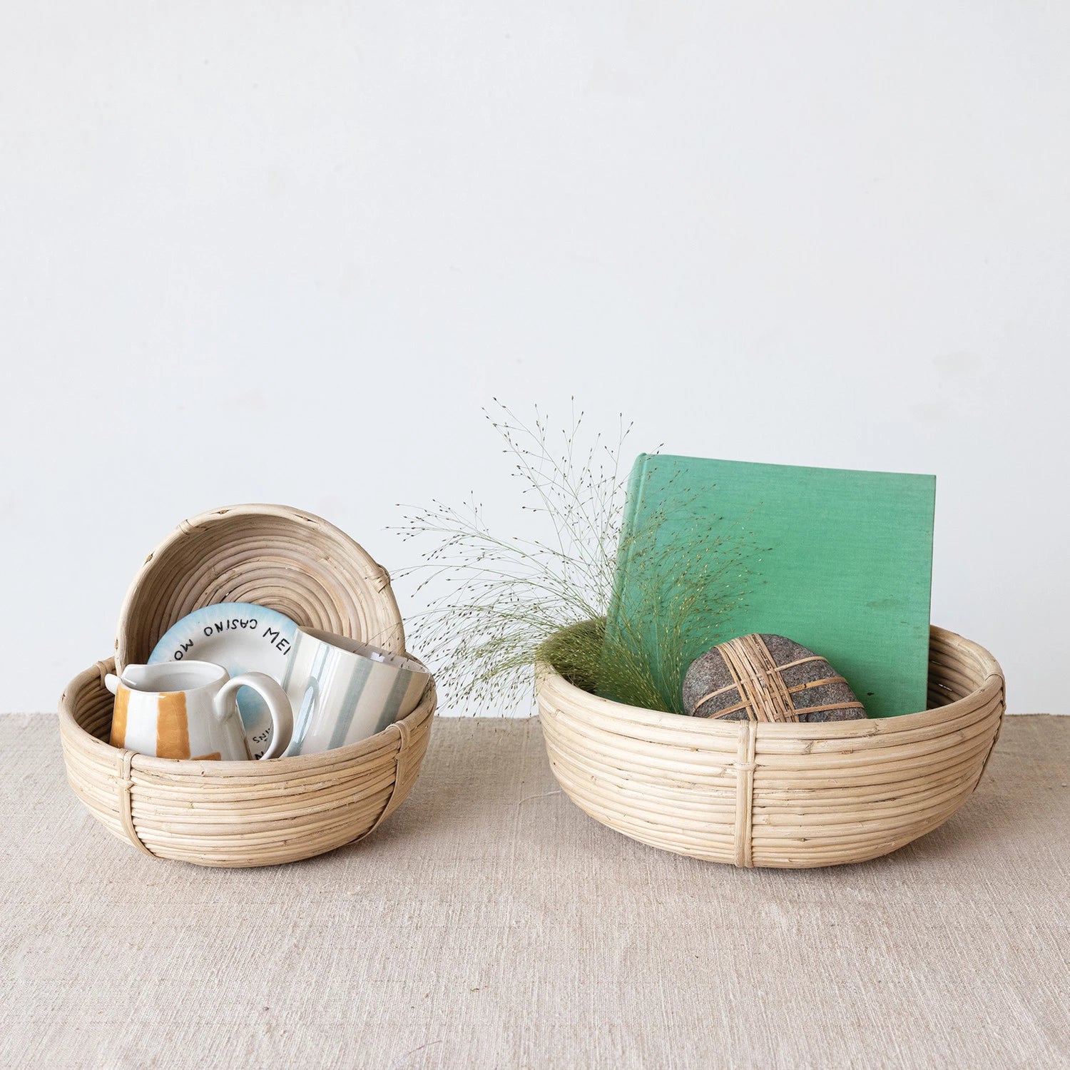 Hand-Woven Rattan Bowls