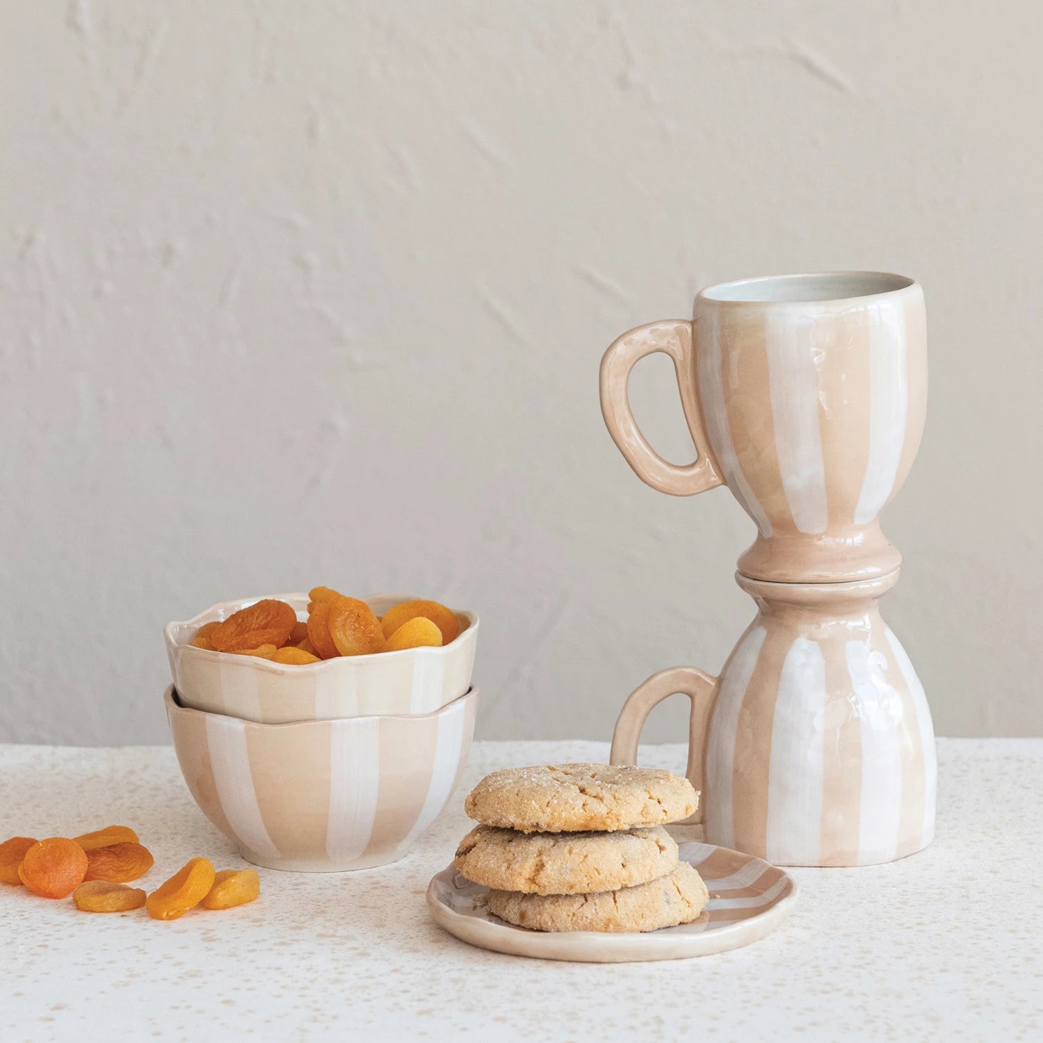 Tan Striped Bowl