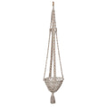 Cotton Macrame Plant Hanger with Wood Beads & Tassel