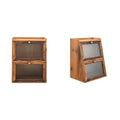 Wood Wall Cabinet with 2 Fluted Glass Doors & 1 Shelf