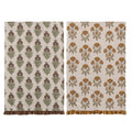 Cotton Printed Tea Towel with Flower Pattern & Ruffle