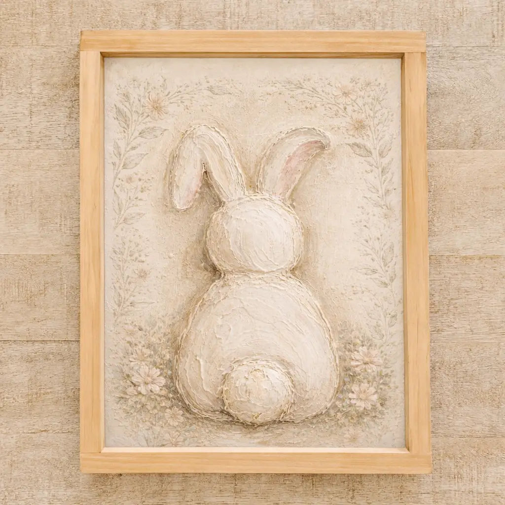 Cream Floral Bunny