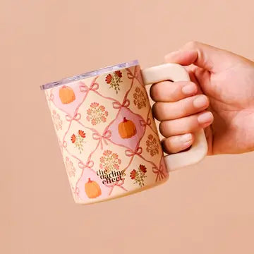 Insulated Mug-Patchwork Pumpkins