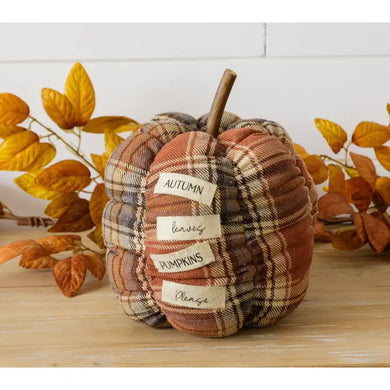 Fall Plaid Pumpkin with Patch