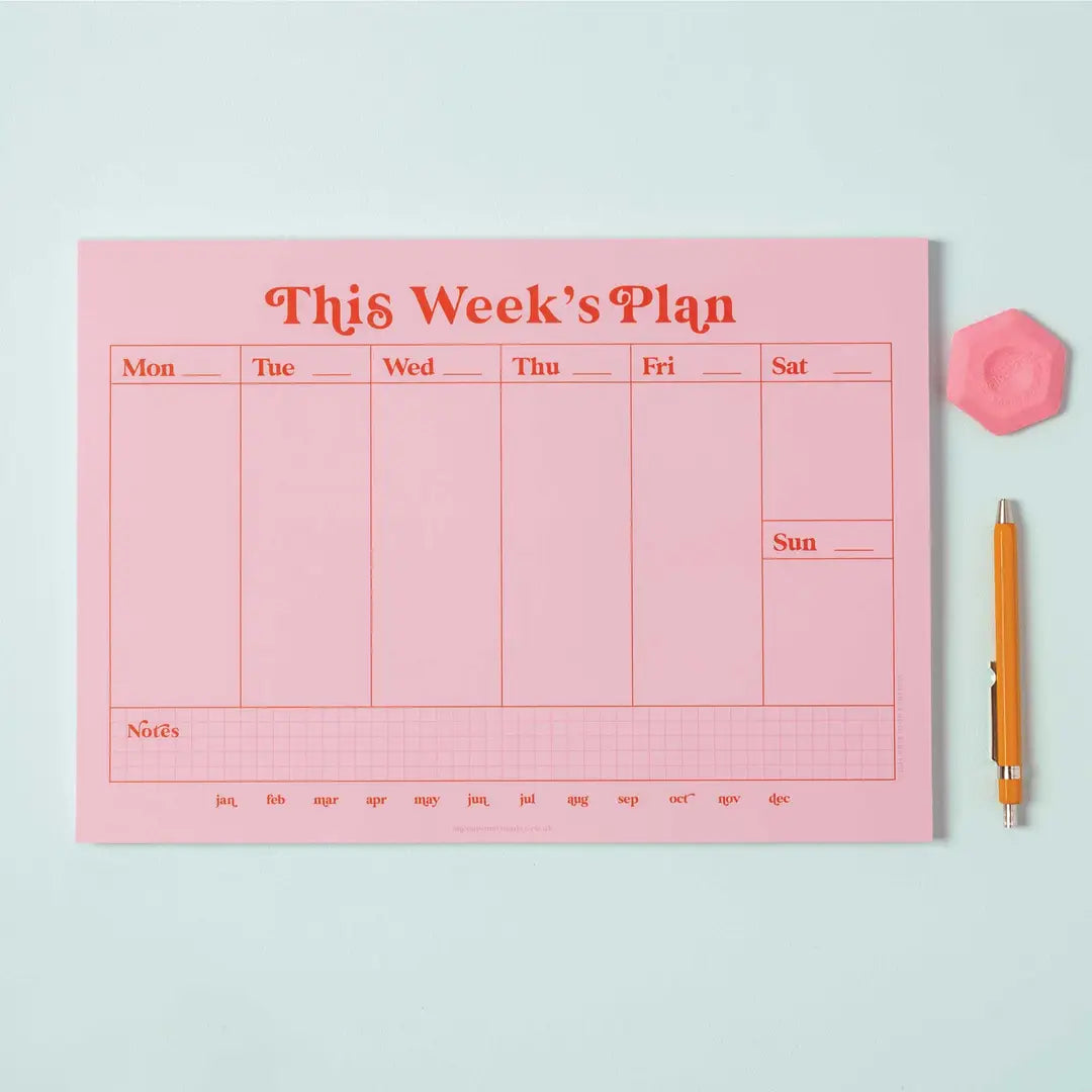 Weekly Planner Pad Pink & Red