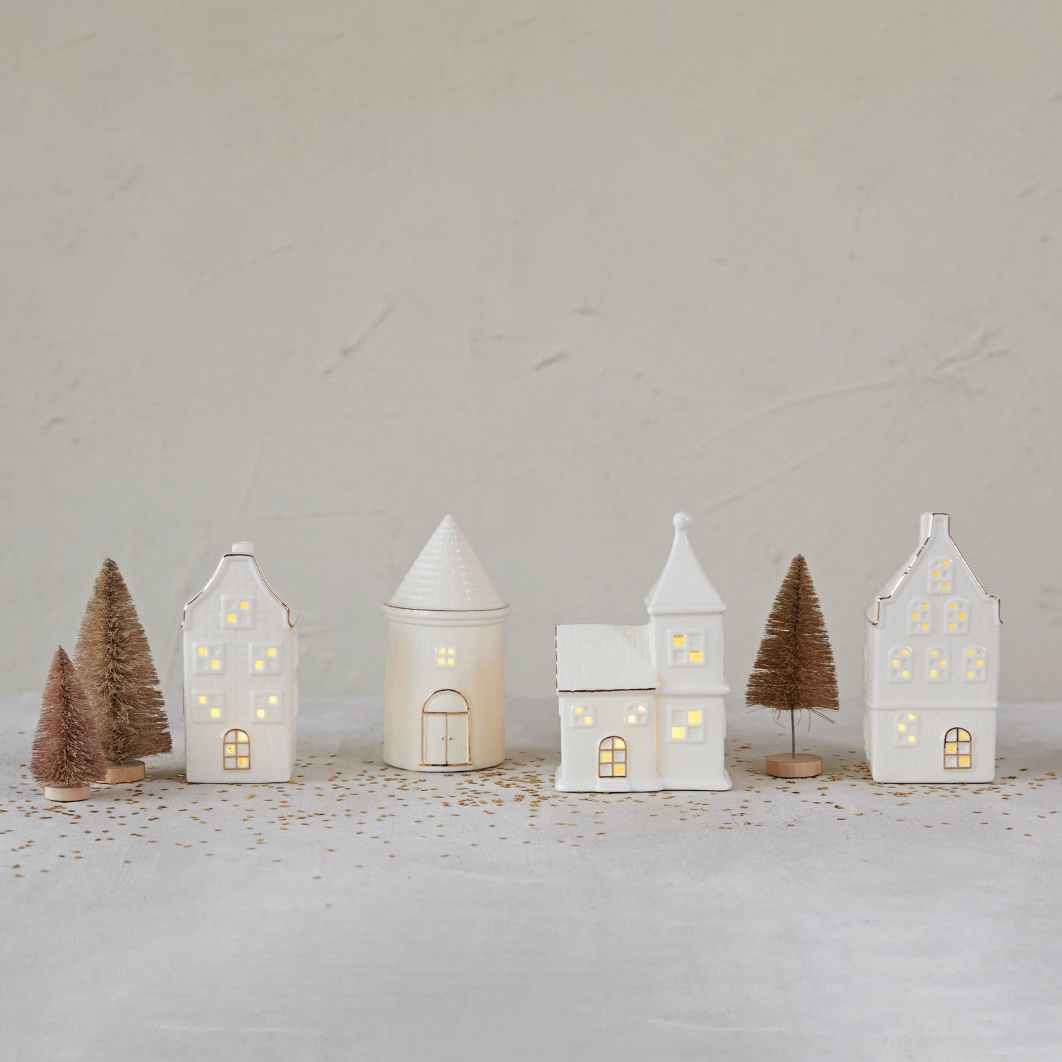 Lighted Stoneware House