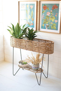 Oval Seagrass Plant Stand