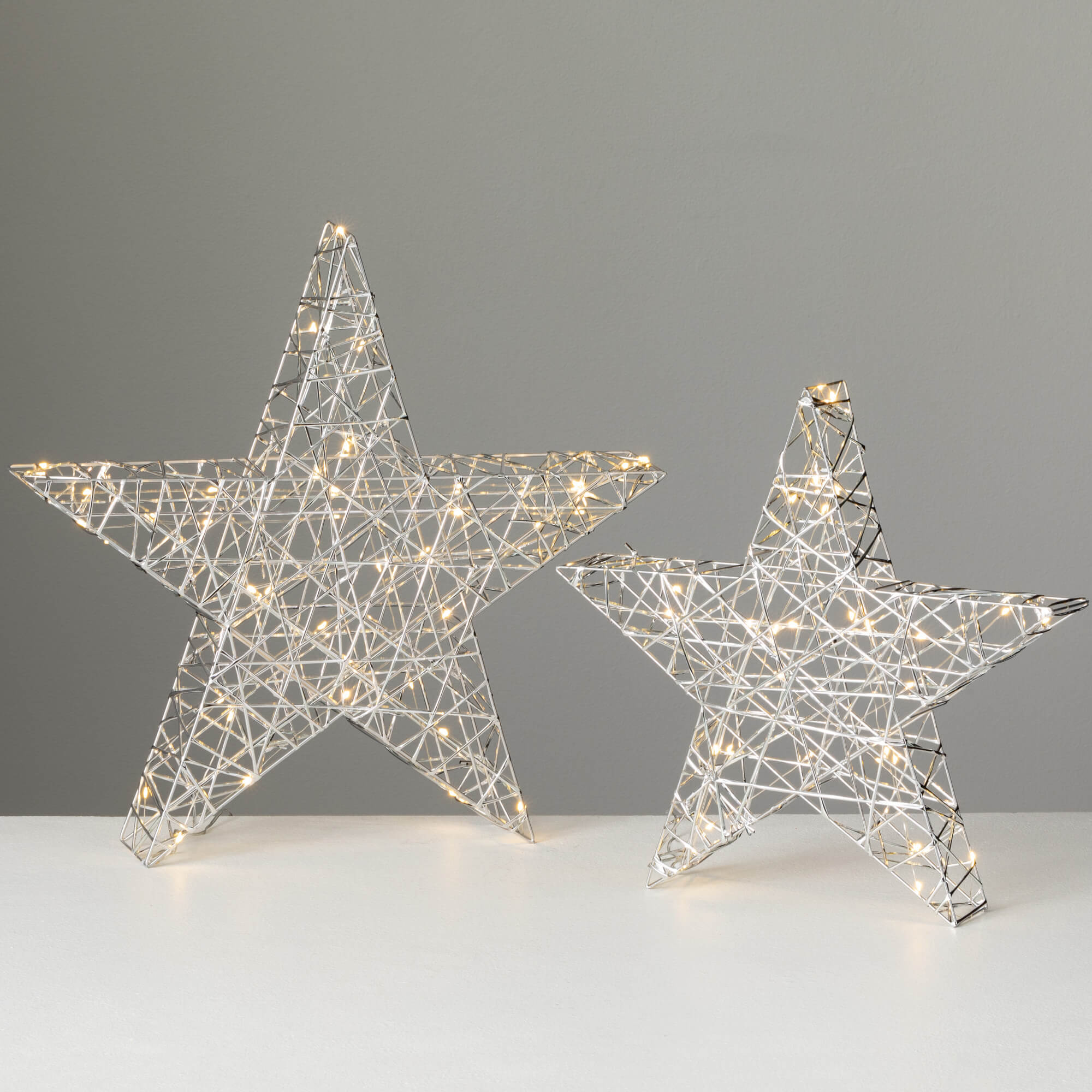 Lighted Gold or Silver Stars