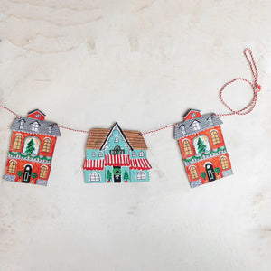 Recycled Paper House Garland