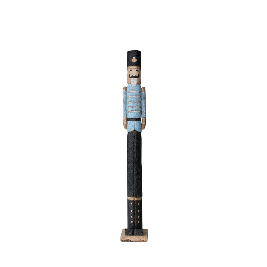 Handmade Mango Wood Nutcracker Blue