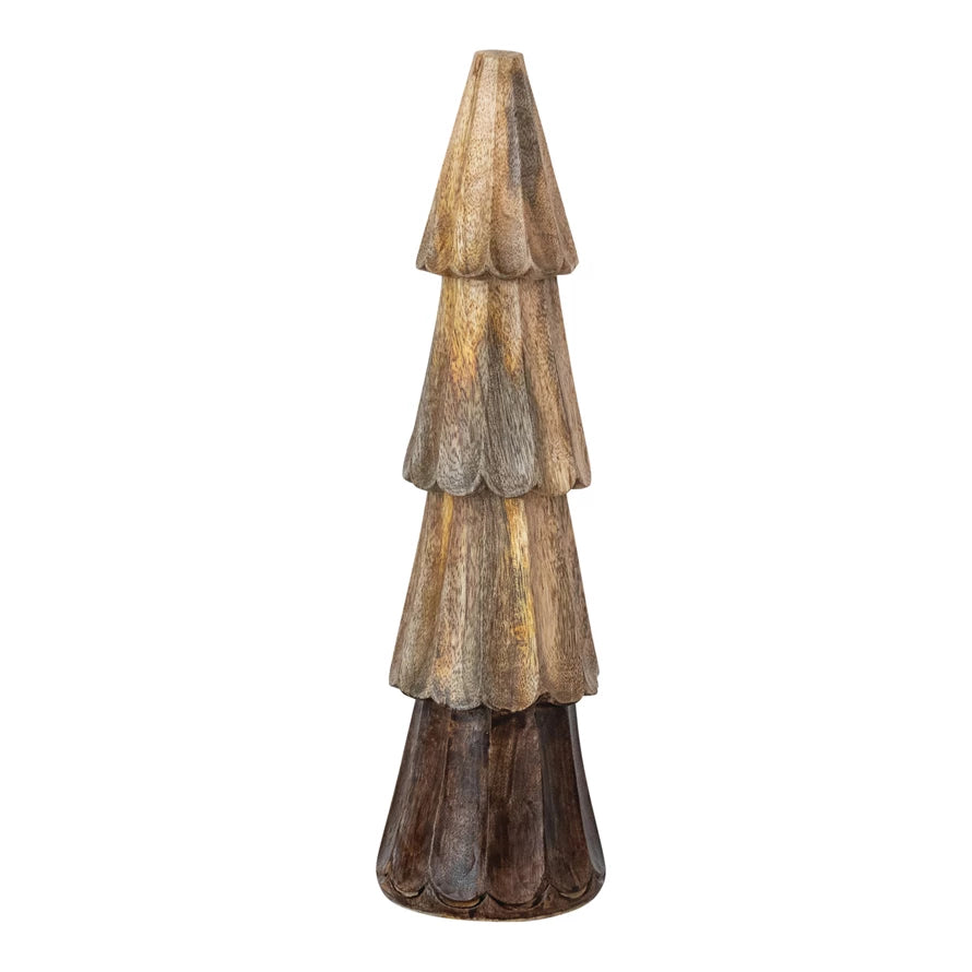 Dark Bottom Carved Mango Wood Tree