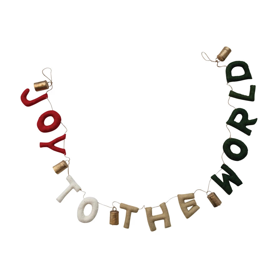 Handmade Wool Felt Garland with Jute Cord
