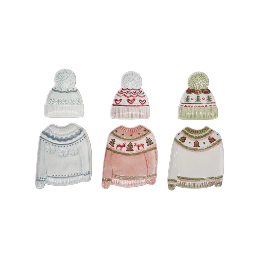 Sweater Shaped Plate with Hat Shaped Dish, Set of 2